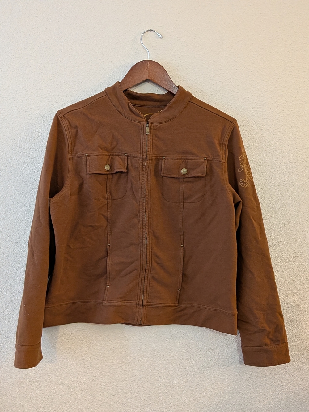 Tommy Bahama brown cotton jackets with floral embroider